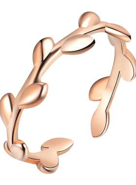 Kitty金色小幸运橄榄枝活口尾戒