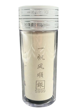 厂家999足银内胆保温杯商务礼品工艺银离子水杯复古轻奢纯银茶杯