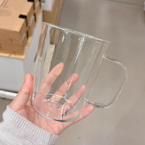 家用带把手喝水玻璃咖啡牛奶杯