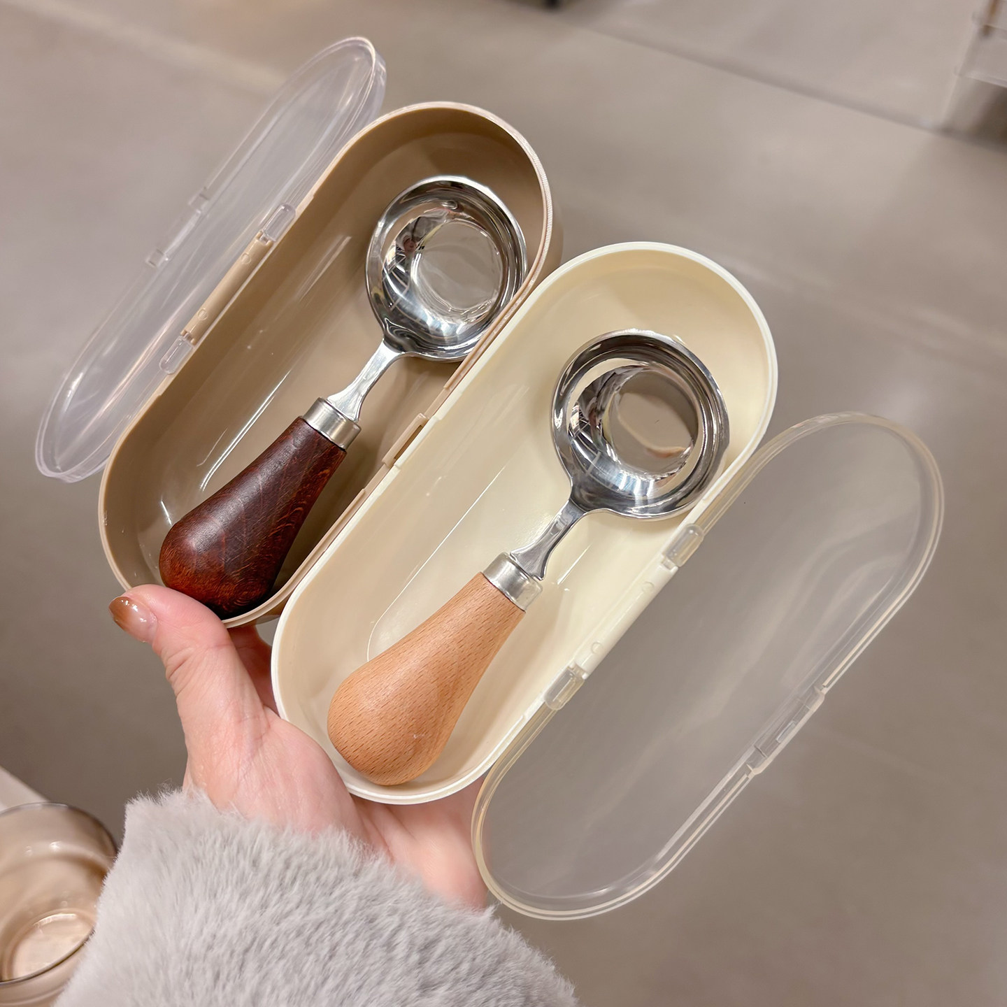 实木柄316不锈钢圆底勺儿童勺宝宝吃饭加深圆勺日式便携勺奶粉勺,婴童用品,儿童勺,淘宝优惠券,粉丝福利购,淘宝优惠卷