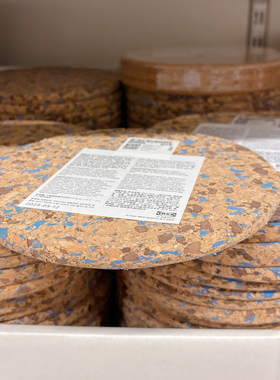 新品宜家代购HEAT席特软木锅垫家用浅蓝色图案软木垫隔热垫子19cm