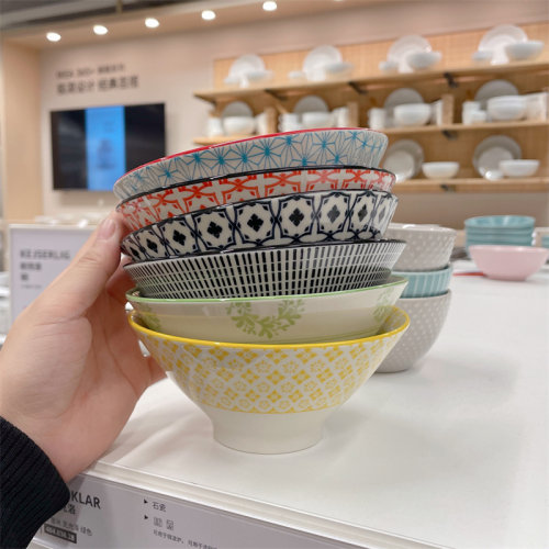 包邮日式ins釉下彩碗吃饭碗