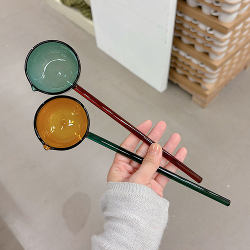 创意大号彩色玻璃勺子耐高温