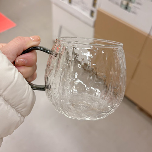 高硼硅大肚树皮纹耐热玻璃杯