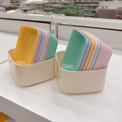 彩色分类吐骨碟7件套家用多用骨头残渣盘水果零食碟餐桌垃圾盘碟