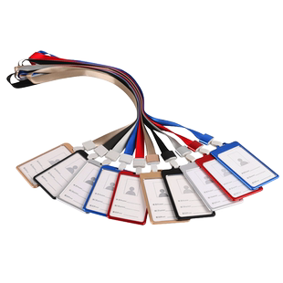 铝合金工作证件套工牌双面厂牌挂绳高档工号牌胸牌吊牌金属公司工作牌定制带照片记者卡挂牌工作证