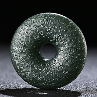 和田玉塔青玉细料祥云平安扣玉牌吊坠男女款玉佩玉器玉石