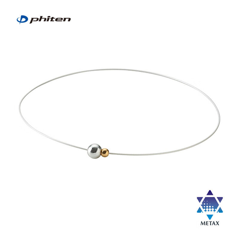 Phiten法藤钢丝双珠轻量纤细项圈