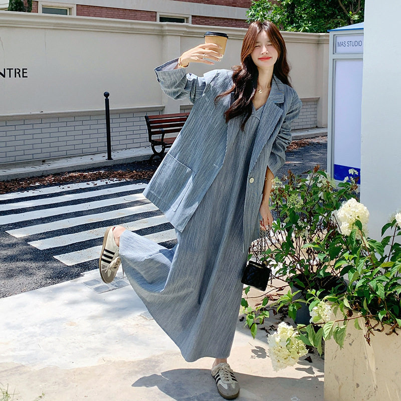 罗芬 故事面料女装官方实拍法式盐系轻熟风吊带连衣裙套装2025数,女装/女士精品,时尚套装,淘宝优惠券,粉丝福利购,淘宝优惠卷