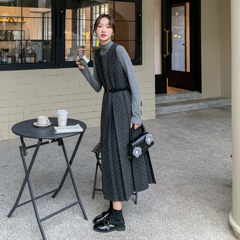 罗芬 故事面料女装官方实拍毛呢背心裙半高领打底衫套装2025秋新,女装/女士精品,时尚套装,淘宝优惠券,粉丝福利购,淘宝优惠卷