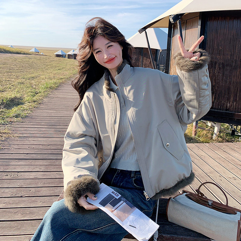 罗芬 故事面料女装官方实拍浅灰色复古两面穿毛绒绒外套2025冬韩,女装/女士精品,羽绒服,淘宝优惠券,粉丝福利购,淘宝优惠卷