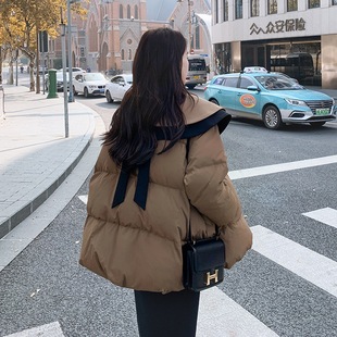 罗芬 故事面料女装官方实拍2025羽绒服冬女外套炸街娃娃领大蝴蝶