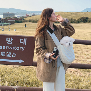 罗芬 故事面料女装官方实拍美拉德风灯芯绒90白鸭绒羽绒服女2025