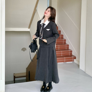 外套半身裙两件套202 官方实拍学院风假两件西装 罗芬 故事面料女装