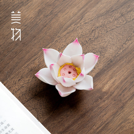 陶瓷线香炉香托香座莲花香插家用禅意莲花香薰炉摆件室内香器家用