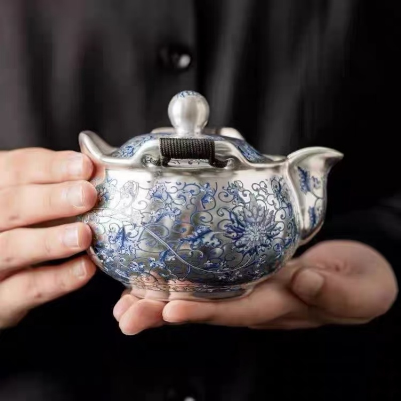 青花宝瓶一壶两杯功夫茶具套装仿古汝窑便携式旅行茶具礼盒装礼品