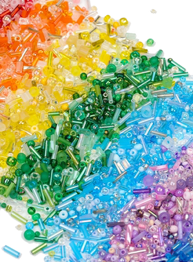 混款混色DIY玻璃米珠管珠