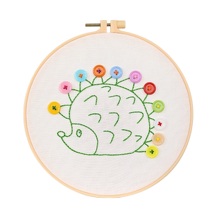 儿童刺绣手工diy材料包亲子早教绣花纽扣工具套装幼儿园简单针线