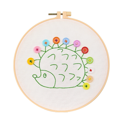 儿童刺绣手工diy材料包亲子早教绣花纽扣工具套装幼儿园简单针线