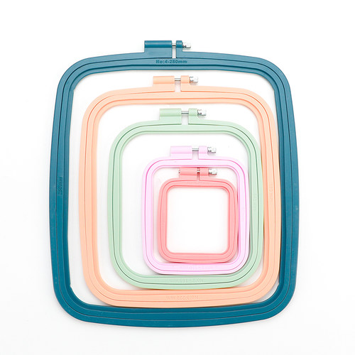 方形绣绷diy工具配件莫兰迪糖果