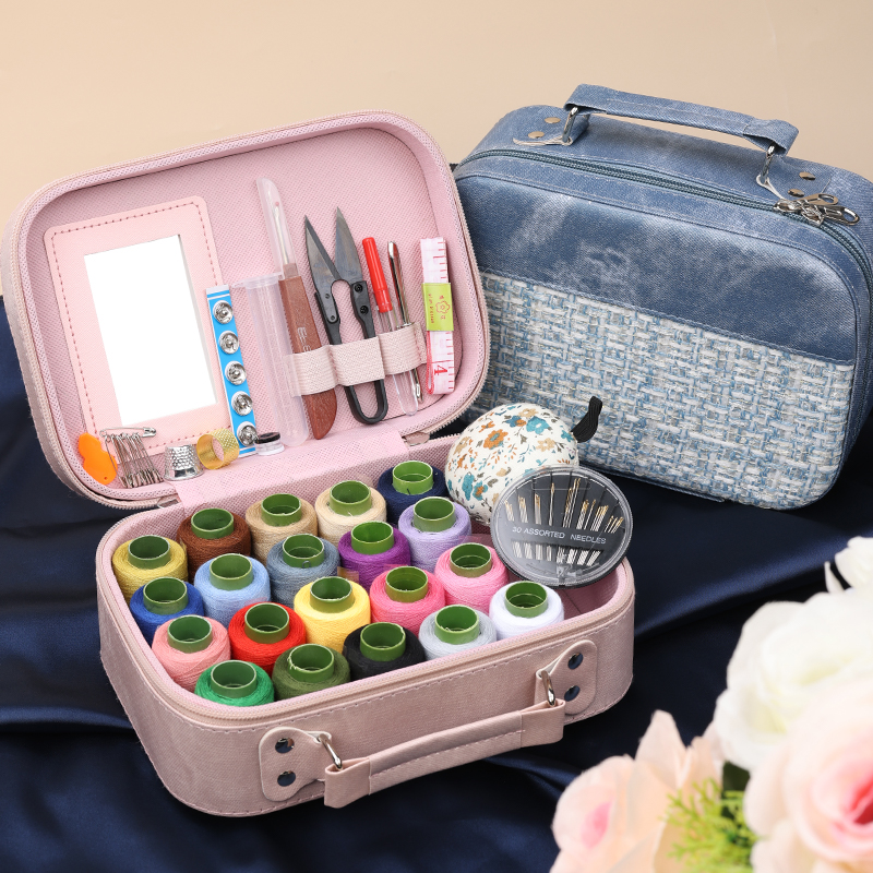 针线盒婚用结婚陪嫁套装多功能大号便携式针线包针线套装家用高档
