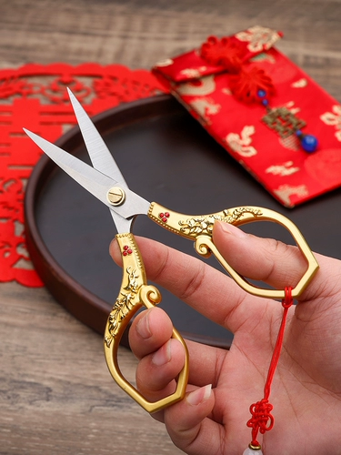 Ножницы в виде шара Дракона и Феникса, ножницы для вышивки крестом, золотые ножницы в стиле ретро, ​​домашние ножницы ручной работы, свадебные праздничные ножницы, чайные ножницы