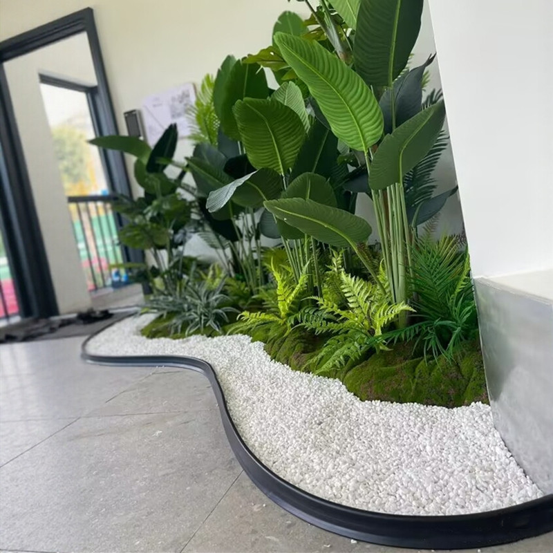 室内绿植造景围挡装饰条黑色自粘庭院草石隔离带饭店景观围边围栏