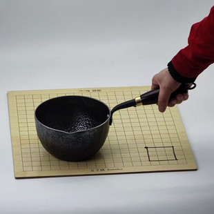 章丘热锻手工小铁锅泼油锅家用油炸锅迷你炒菜锅特深特厚油锅16cm