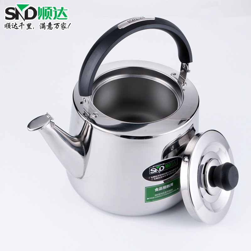 顺达304不锈钢鸣笛烧水壶煤气电磁炉用欧式开水壶 3L4L5L6L加厚