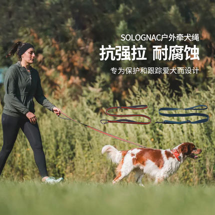 迪卡侬狗牵引绳户外牵犬绳500轻便易携带抗拉扯防泼水