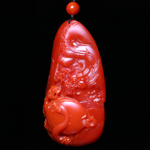 保山南红手把件四神兽青龙白虎朱雀玄武四圣四象挂件滴水洞吊坠