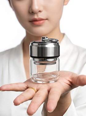 便携迷你小玻璃杯女透明泡茶喝水