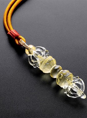 2026琉璃石吊坠四股金刚降魔杵吊坠 男女款 情侣项链 毛衣链挂件