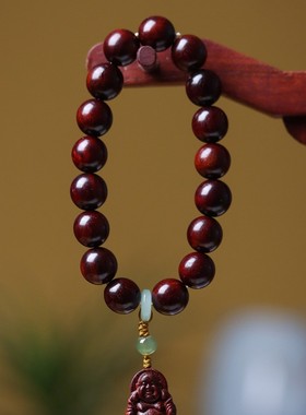 2026天然紫檀木DIY常乐款念珠手串1.2男女简约风首饰装饰念珠厂家