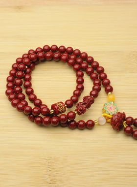 2026工厂直销定制朱砂貔貅手串女生轻奢高级感晶体砂爆款朱砂手链