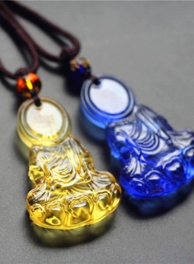 2026惠古琉璃南无药师佛吊坠男女本命药师佛挂件佛牌项链厂家直销