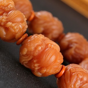 2026天然风化菩提根手串雕刻三不猴盘玩貔貅佛珠男士手链菩提子文