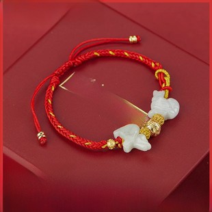 2026麦玲玲猴三和安红绳手镯鼠龙形饰品生肖戴手绳袋挂