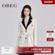 OBEG欧碧倩冬季 女翻领系带职业可两穿气质羊毛大衣外套10444068