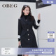 OBEG欧碧倩羊毛西装 连衣裙秋冬气质通勤条纹收腰外套10443094