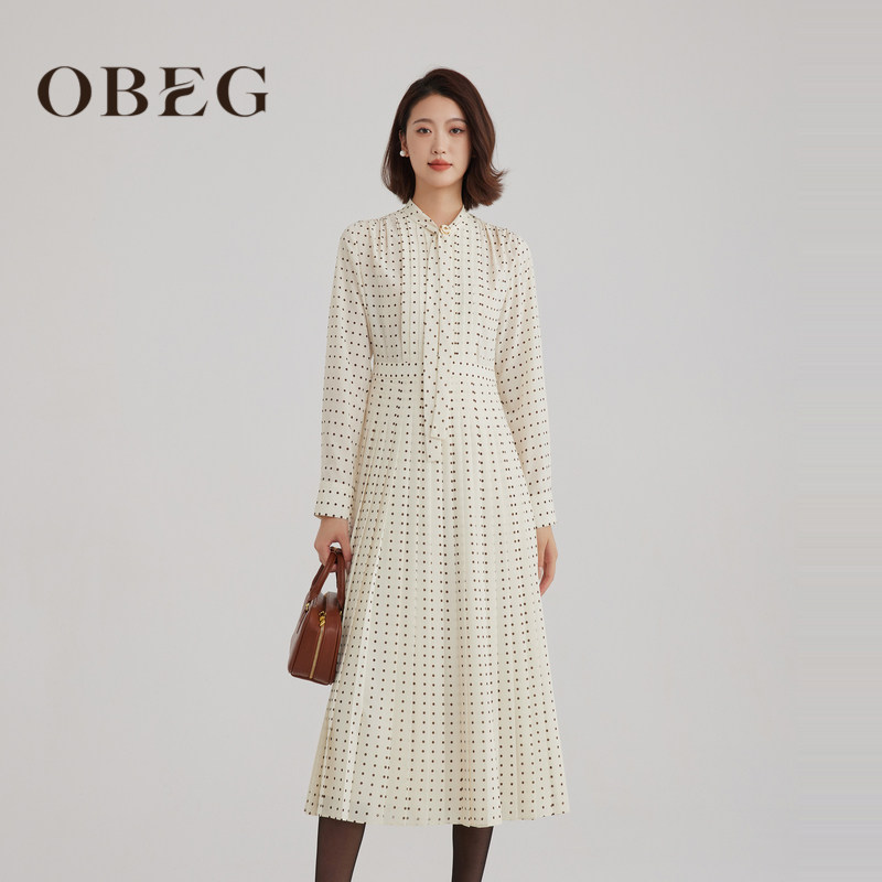 OBEG欧碧倩法式复古波点连衣裙10483020,女装/女士精品,连衣裙,淘宝优惠券,粉丝福利购,淘宝优惠卷