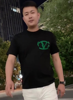 潮牌印花短袖t恤男半袖体恤上