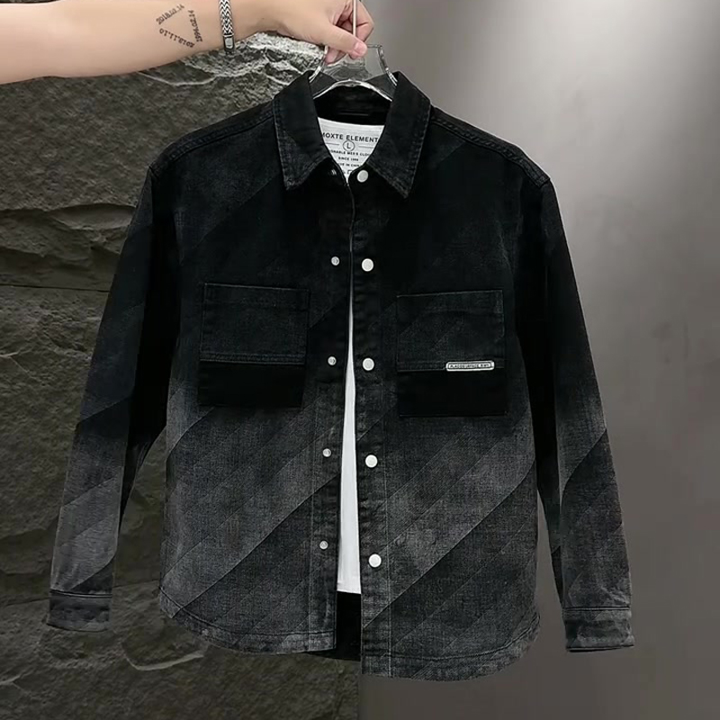 秋季新款男士高级感牛仔外套