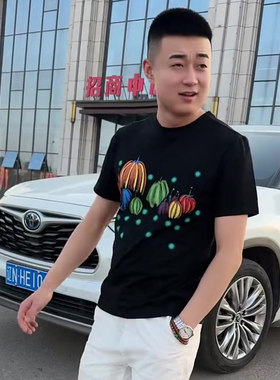 潮牌印花短袖t恤男半袖体恤上衣