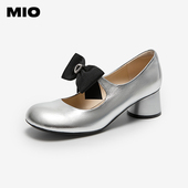 MIO米奥玛丽珍圆头蝴蝶结秋季 女鞋 新款 洛丽塔甜美高跟单鞋