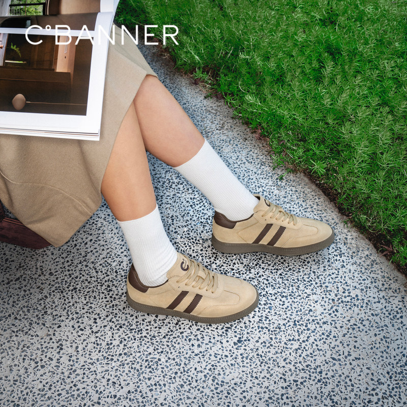 千百度复古德训鞋女秋季新款休闲运动鞋舒适跑步鞋低跟板鞋,女鞋,休闲板鞋,淘宝优惠券,粉丝福利购,淘宝优惠卷