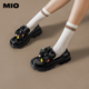 增高松糕底乐福鞋 MIO米奥秋季 漆面单鞋 单鞋 新款 大蝴蝶结女鞋