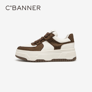 千百度厚底增高板鞋女冬新款松糕底潮流运动休闲鞋透气时尚