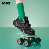 波浪纹拼贴时尚 潮流休闲鞋 女鞋 MIO米奥圆头松糕底老爹鞋 运动鞋