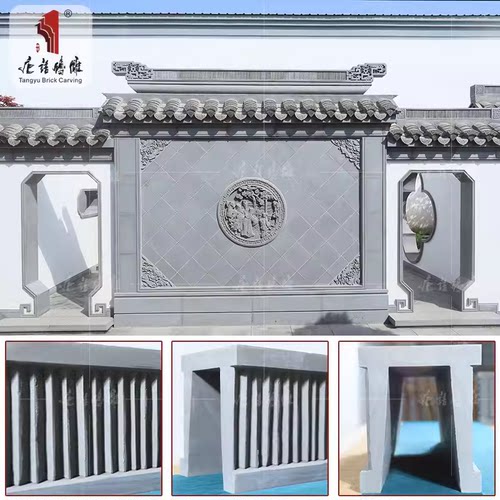 新中式屋脊瓦门楼甘蔗仿古建筑
